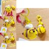 Cartoon Bee Keyring Soft Plush Mobile Phone Charm Gift For Kids