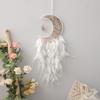White Feather Dream Catcher Hanging Decoration Crystal Stone Life Tree Ornament Hand-woven Dream Net Wind Chime Room Decoration