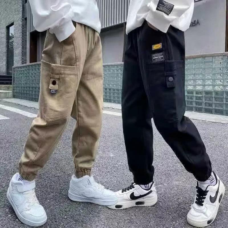Повседневные комбинезоны для мальчиков весна/осень 2024 года — модные брюки больших размеров для детей
