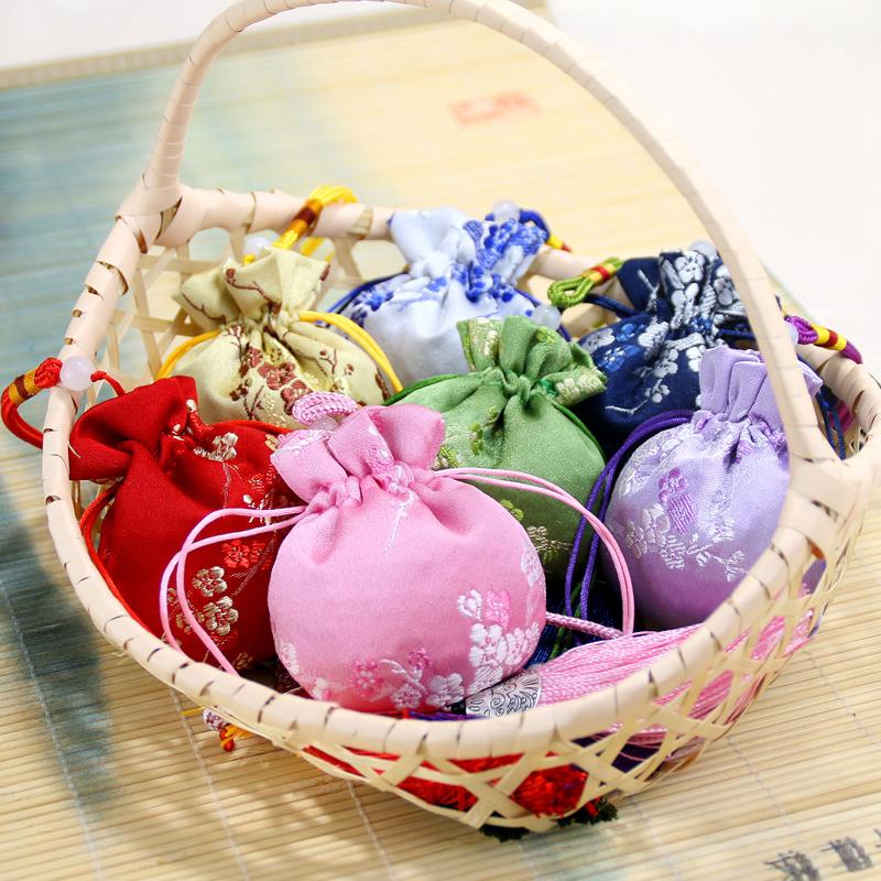 Китайский шелковый стиль парча вышитая сумка вышитая ткань саше мешочки кисточка кулон сумка на шнурке для ювелирных изделий подарочные пакеты