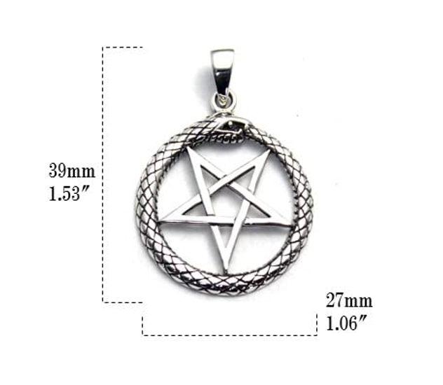 Pentagram Devil Star Star Snake Reptile Pendant Silver 925