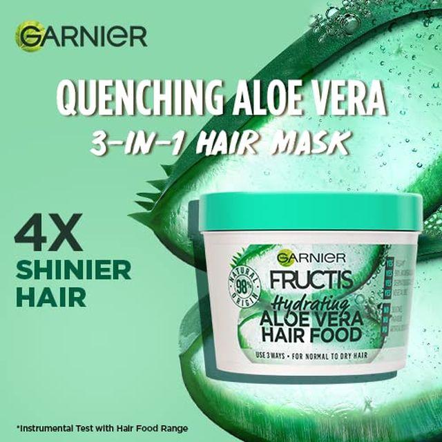 Garnier Fructis, увлажняющая маска для волос для нормальных и сухих волос, питание и блеск, питание для волос с алоэ вера