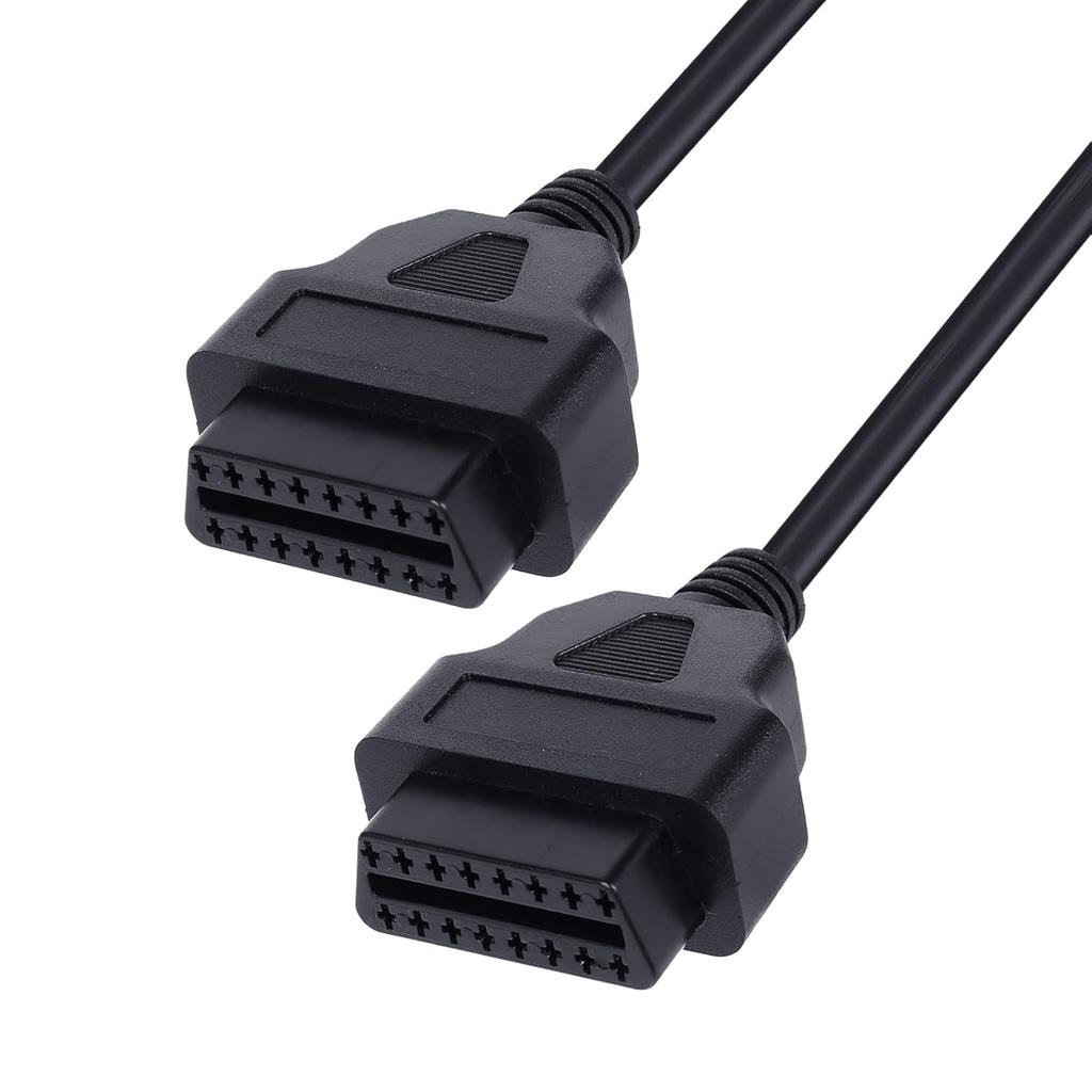 Right Angle OBD2 Splitter Y Cable, 16 Pin 1 Male Splitter To 2 Female Extension Cable 30Cm/12Inch