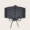Elastic Gold Cummerbunds Shinny Blingbling Corset Belt Luxury Leopard Print Waistband  Dress