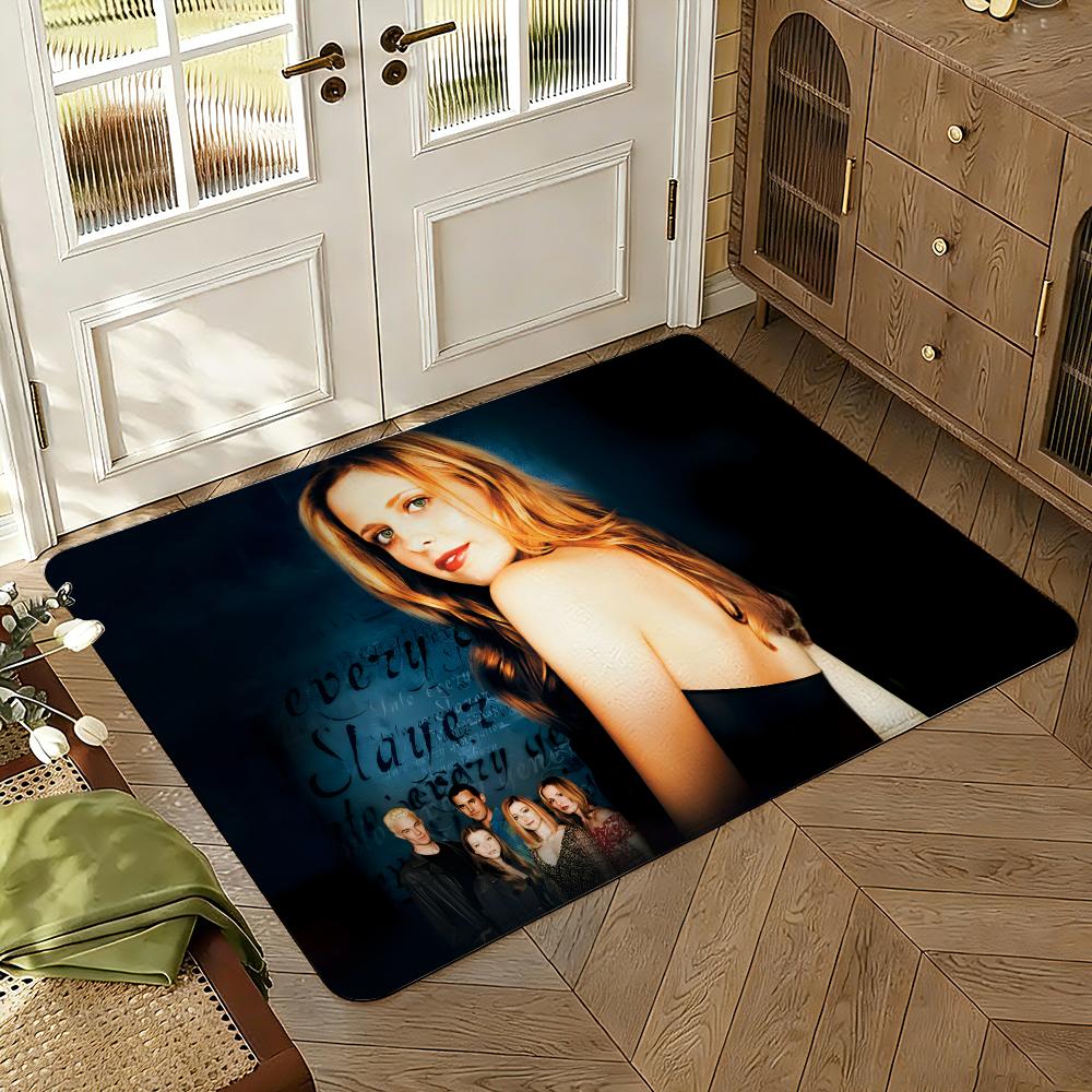 TV B-Buffy the V-Vampire Slayer Floor Mat Soft Thickened Absorbent Non-Slip Bedroom Living Room Door Mat Home Decor Flannel Rugs