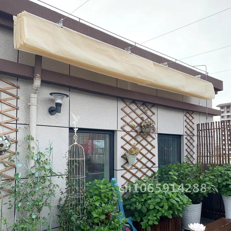 2.5x3m~3x6m Waterproof Retractable Telescopic Wave Sun Shade Rainproof Sliding Garden Pergolas Canopy Home Net Gazebo