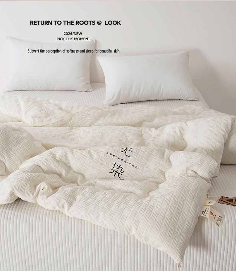 2025 A-Class Вафельное одеяло из стираного хлопка с наполнителем из соевого волокна - Утолщенное однотонное