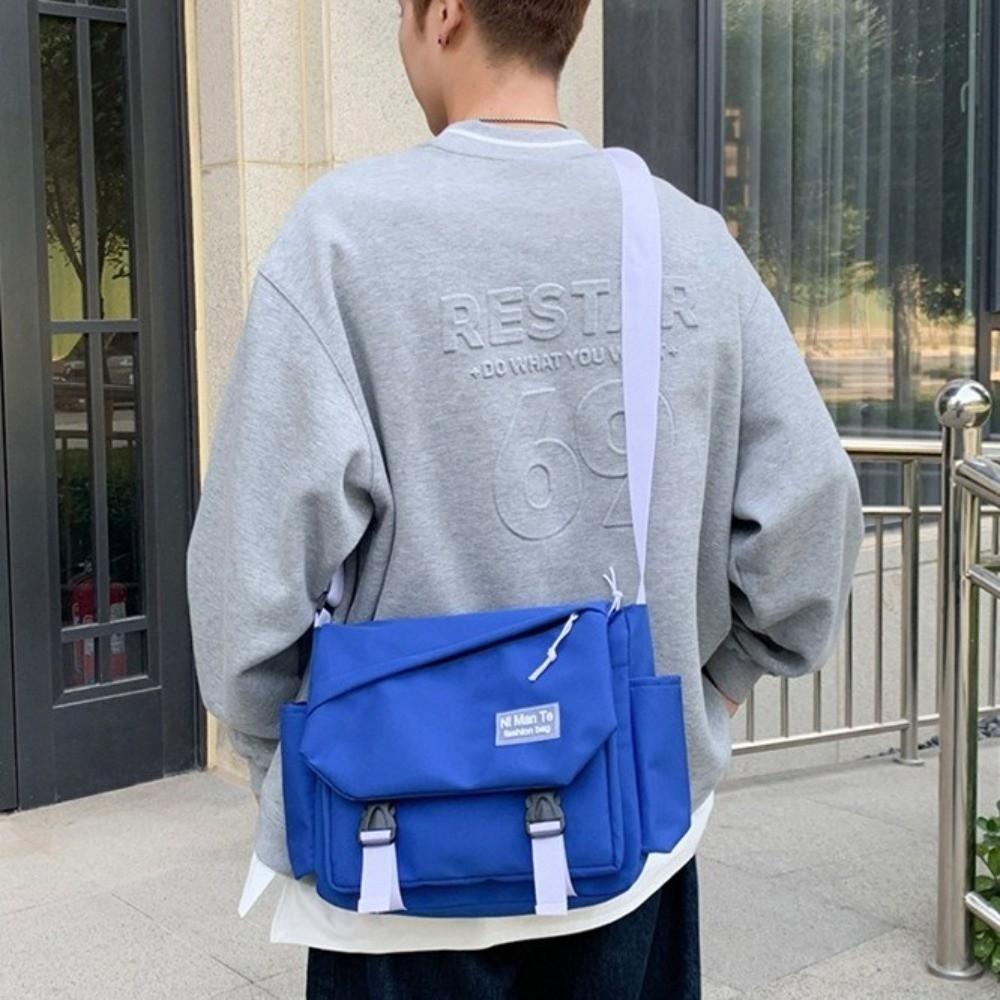 Multi Pocket Nylon Messenger Bag Korean Style Crossbody Bag Simple Women Shoulder Bag Students