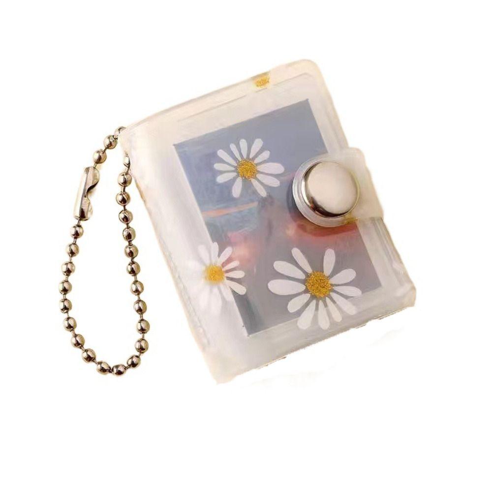 With Buckle Daisy Photo Album Thickened Pocket Keychain Album Mini Card Holder  Birthday Gift