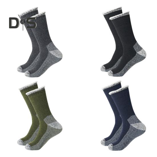 1 пара зимних носков унисекс, шерстяные носки средней длины для походов, спорта, машинной стирки, влагоотводящие, сохраняющие тепло, нескользящие, повседневные чулки