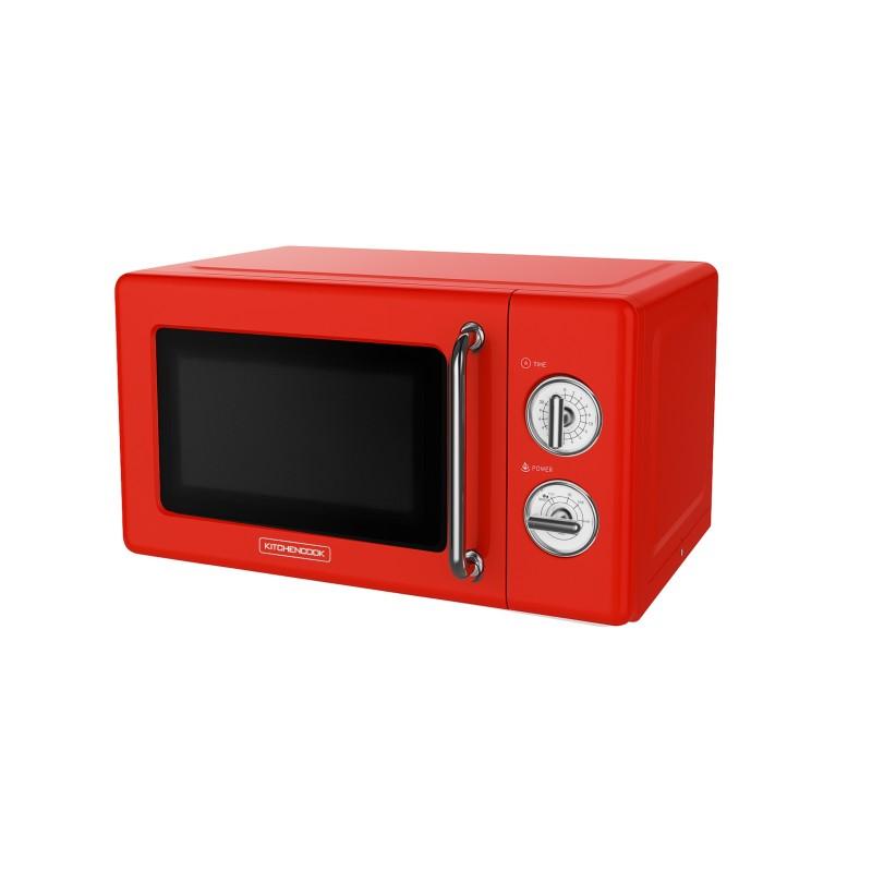 Kitchencook - Kmo20 Retro Red - Micro-ondes 20l Rétro - 700w - Commandes Mécaniques