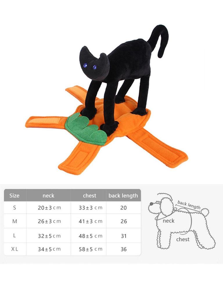 Костюм для питомца на Хеллоуин, костюмы для собак в виде тыквы и черного кота, одежда для косплея на вечеринку с питомцами, костюм на Хеллоуин для маленьких и больших собак