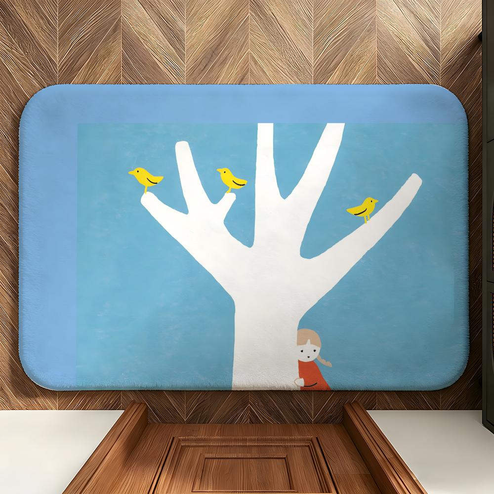 Character A-Aoyama K-Kazuyo Floor Mat Soft Flannel Entrance Door Mat Non Slip Absorbent Bathroom Bedroom Floor Rug