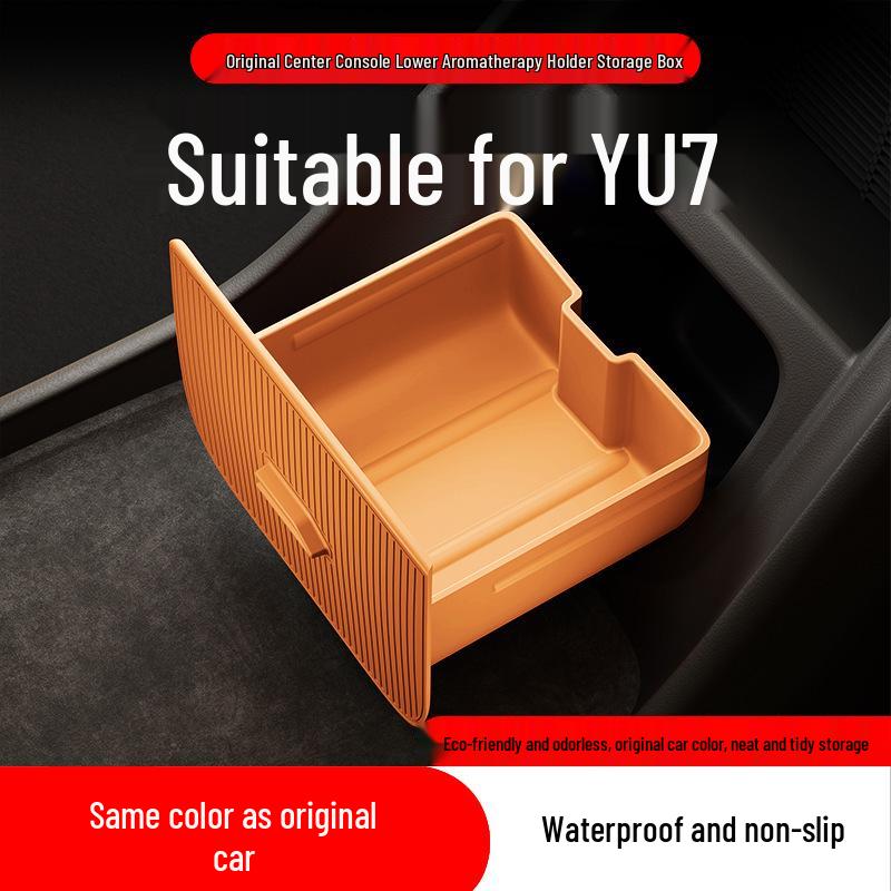 Yu7 Center Console Fragrance Holder, Anti-Shake Silicone Storage Box for Screen's Rear.