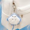 Soft Fluffy Whale Keyring Small Turtle Press Sound Pendant Ocean Animal Plush Keychain Home Decor