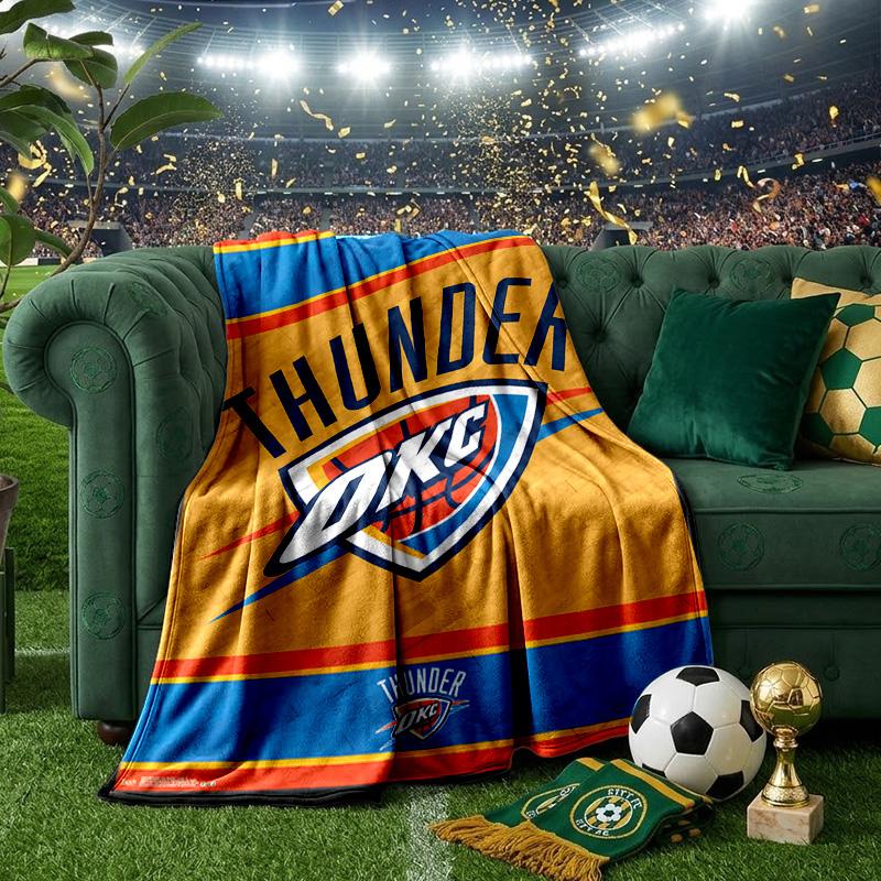 Thunder OKC Basketball Blanket Lightweight Flannel Bedding Blanket Perfect for Travel, Camping, Living Rooms, Offices, Sofas, Fan Christmas gift