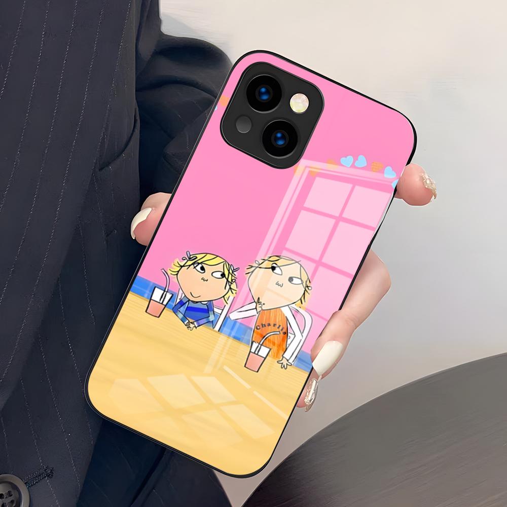 Charlie And Lola Anime Phone Case For IPhone 17 Pro Max 15 Pro 16 14 Plus 12 13 Mini 11 Pro Shockproof Glass Cover