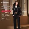MissWiss Women's High-Waist Fleece-Lined Casual Pants