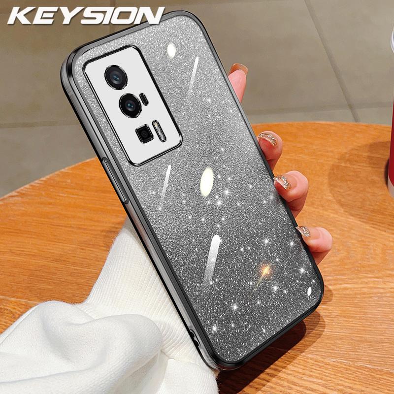 KEYSION Роскошный чехол-бампер с блестками для Xiaomi POCO F5, прозрачный, мягкий ТПУ, противоударная задняя крышка для POCO F5 Pro