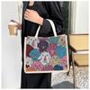 Printed Women'S Handbag Linen Tote Bag Cartoon Tote Bag Spacious Lightweight Eco-Friendly Versatile