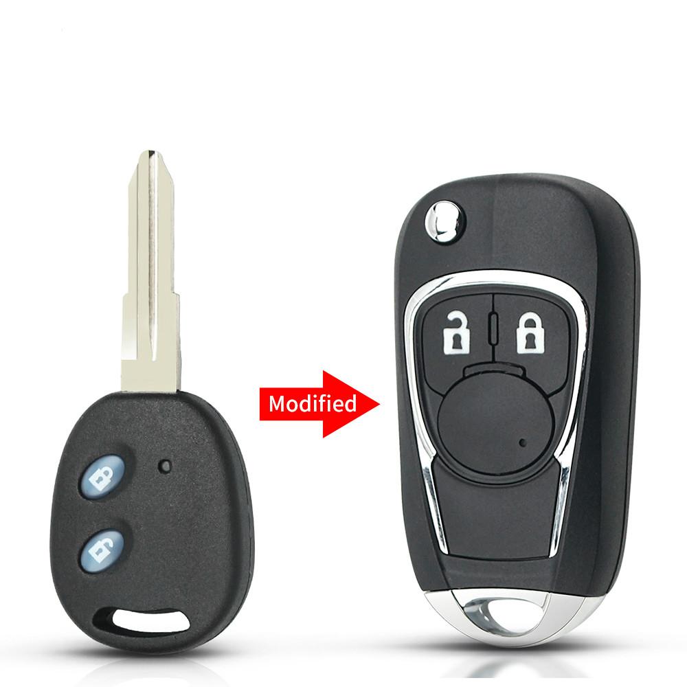 KEYYOU Modified Flip Key Shell For Chevrolet LOVA Sail Epica Lechi Spark Folding 2 Buttons Remote Car Key Case Left/Right Blade