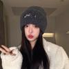 Autumn and Winter Hat Women's Fashion Knitted Wool Hat Cute Velvet Ear Protector Warm Cold Hat