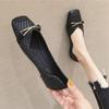 Women 'S Flat Shoes New Spring And Autumn Fashion Square Head Soft Bottom Shallow Mouth Flat Casual Shoes Large Size