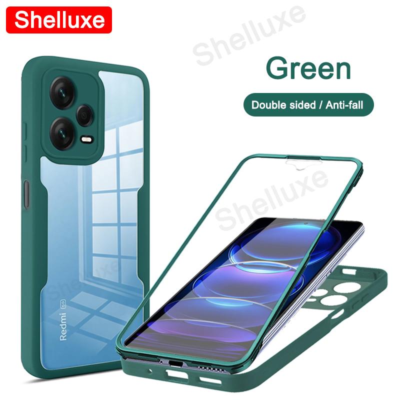 Прозрачный чехол Shelluxe 360 на весь корпус спереди и сзади для Xiaomi Redmi Note 12 13 Pro Plus + Note12 Note13 5G, силиконовая двухсторонняя крышка