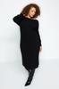 Женское платье больших размеров, черное асимметричное детальное трикотажное платье