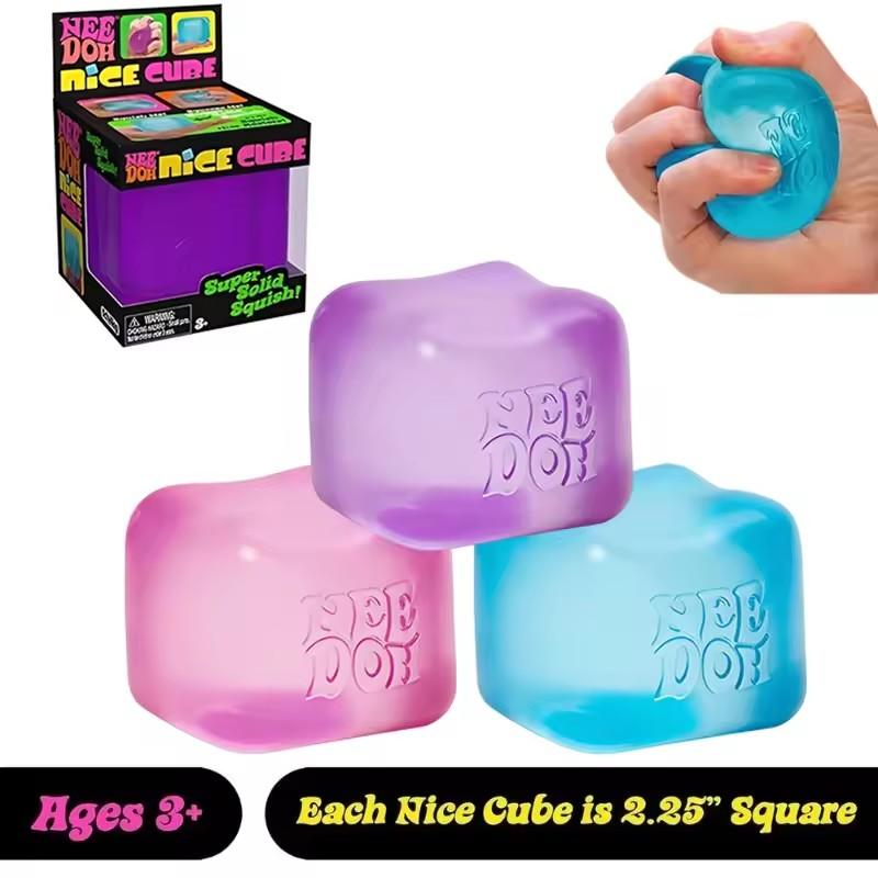 Needoh Nice Cube Сенсорный Сниматель Стресса Игрушка-Фиджет Для Тревоги и Концентрации Настольный Сенсорный Куб Для Взрослых и Детей Решение Выплеск
