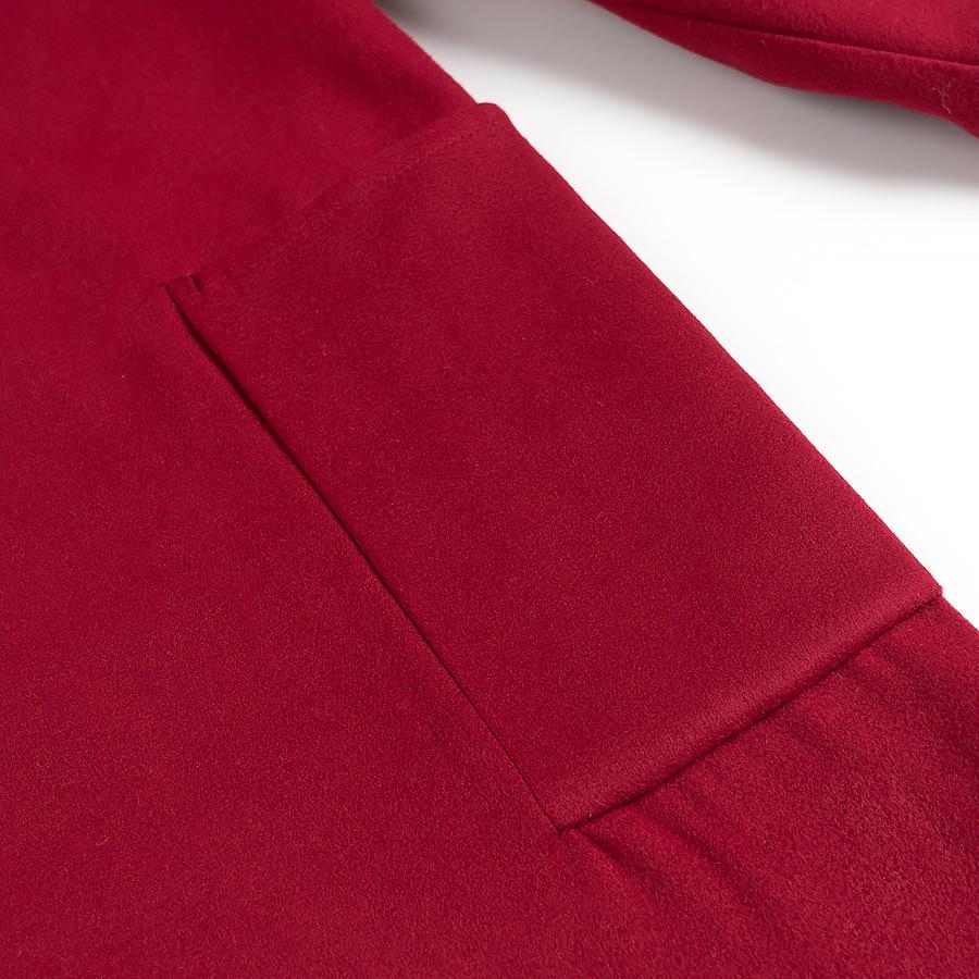 European & American Style Women's Long Sleeve Scarf Collar Wool Coat