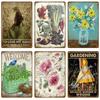 Vintage Metal Plaque Plates Decor Garden Flower Rules Metal Sign For Pub Bar Home Wall Decor Art Tin Signs Flower Poster Gift