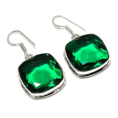 Серьги из серебра 925 пробы с хромдиопсидом ручной работы 1,62 дюйма z6z78
