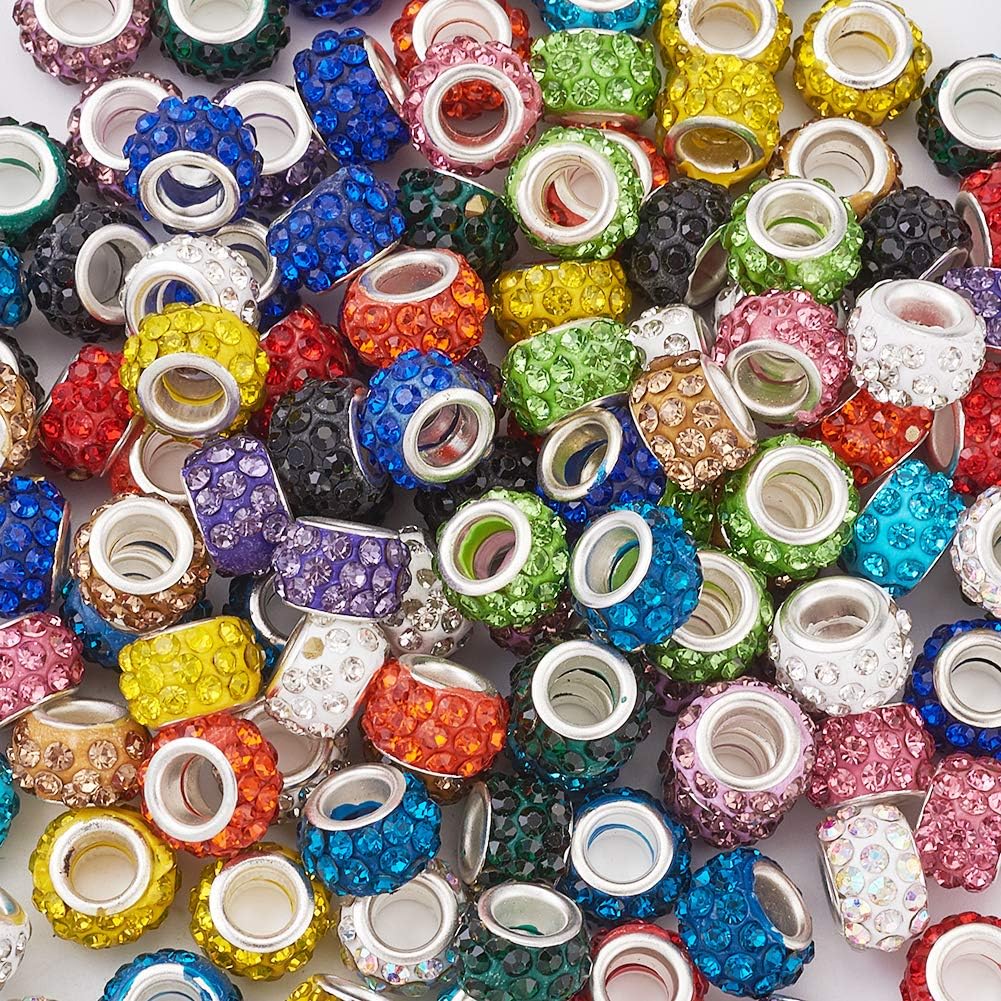 12/30/60 шт. Большие европейские бусины-разделители 15x12 мм, градиентные радужные разноцветные бусины-шармы Rondelle для браслета-цепочки «змейка», изготовление ювелирных изделий
