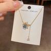 Exquisite Fashion Luxury Butterfly Square Diamond Tassel Clavicle Necklace For Women