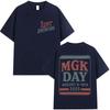 Футболка с принтом MGK Day Lost Americana 2025, Мужская и Женская, Высококачественный Хлопок, Винтажная Футболка с Коротким Рукавом в Стиле Харадзюку