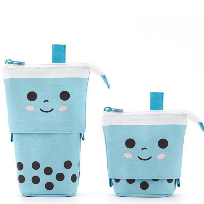 Милый пенал вертикальный держатель для карандашей выдвижной пенал для макияжа с кавайным улыбающимся лицом пенал бесплатная забавная ручка с подписью