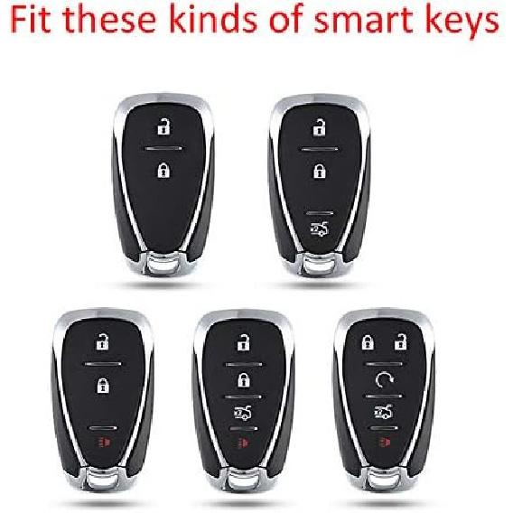 for Chevy Key Fob Cover, ABS Carbon Fiber Pattern Car Key Case Protector for 2016-2020 2023 2024 Chevrolet Malibu Cruze Camaro Traverse Volt Trax