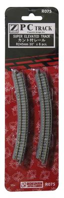 Rokuhan Z Gauge R075 PC Трек Наклонный рельс R245-30° (6 шт.)