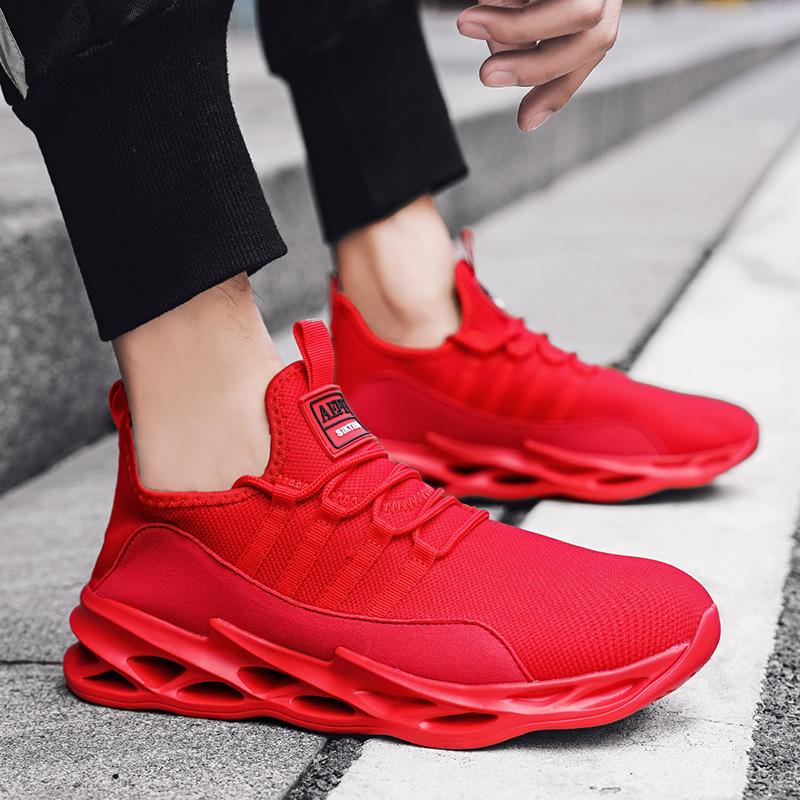 Мужская большая размерная летная и дышащая сетчатая поверхность, ультралегкая, удобная мужская спортивная обувь для фитнеса и бега