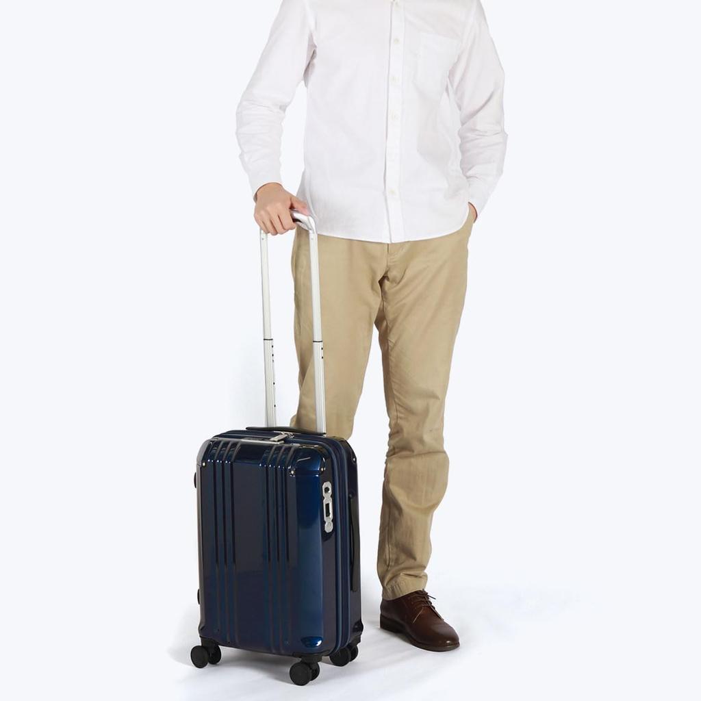 Suitcase Hard Case Dekakaru Edge 34L 40L [Asia Luggage] Carry-on Men's Women's ALI-088-18W (Vanilla)