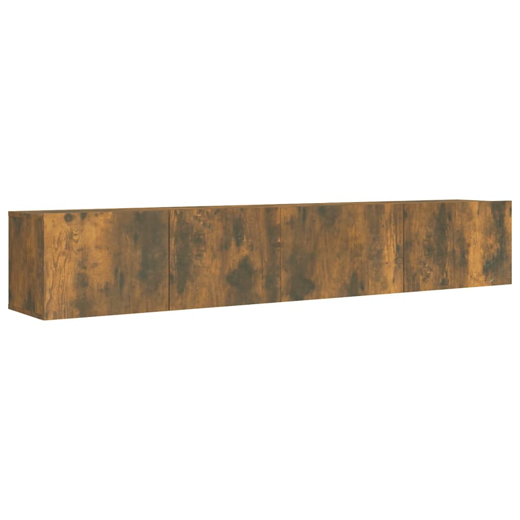 2 piece TV cabinet set smoked oak effect particleboard