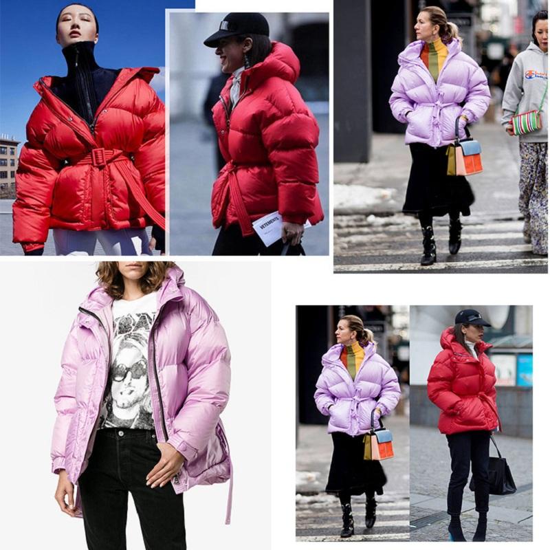 JAZZEVAR Зимний утолщенный свободный пуховик женский средней длины теплый хлеб пальто пальто