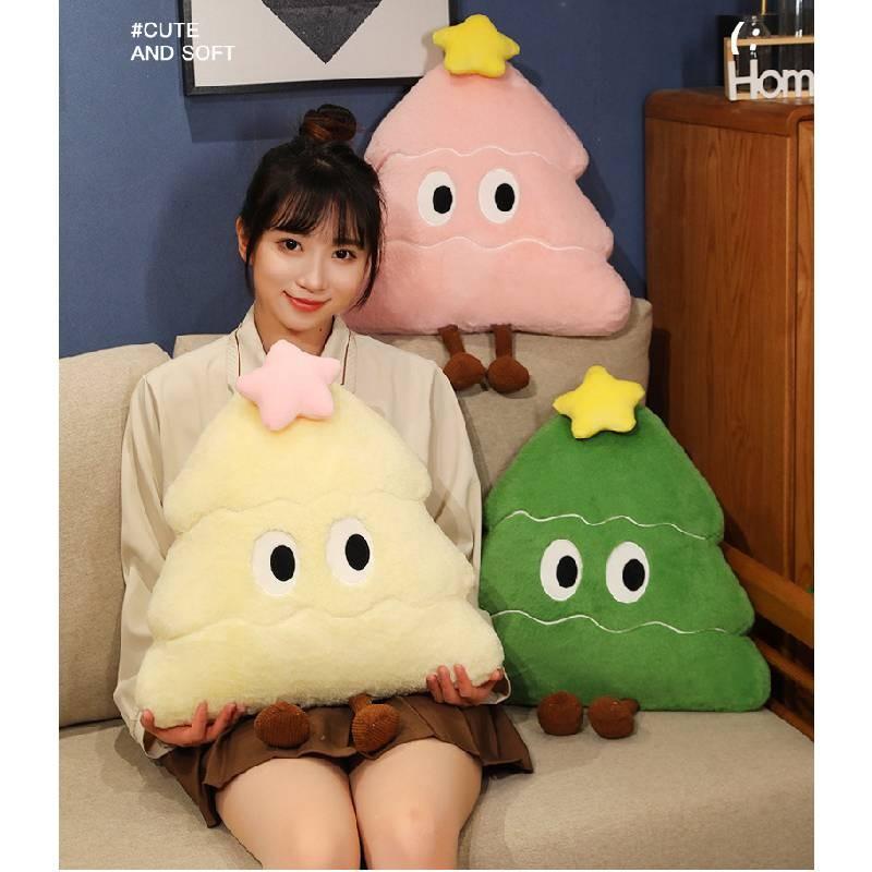 Pointed Five Star Christmas Tree Plush Toy Pillow Plant Stuffed Doll Decorations