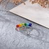 Rotatable Colorful Beads Ring Stress Anxiety Relief Open Adjustable Men Women Finger