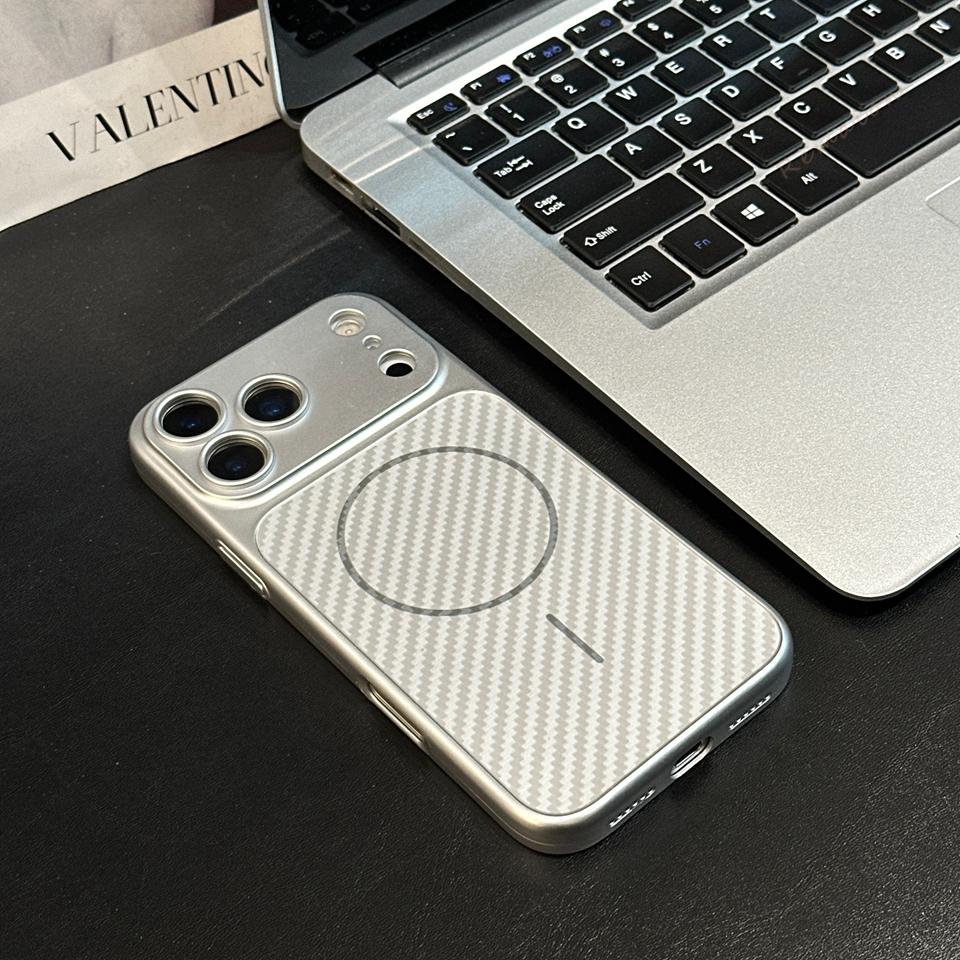 Magnetic Carbon Fiber Phone Case For For Iphone 17 1 14 13 16 17 Pro Max Plus Official Wireless Charge Protector Cover