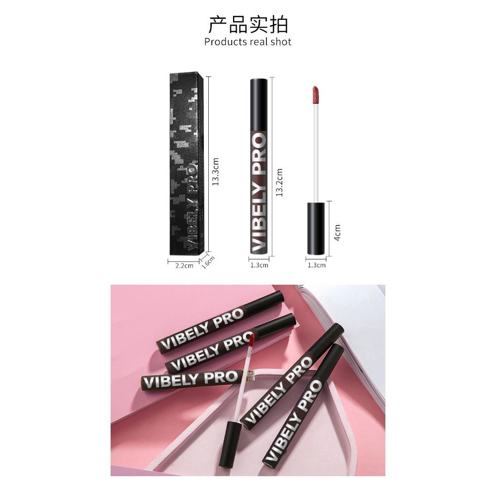 VIBELY маленькое черное зеркало, воздушная глазурь для губ, водянистый черный тюбик, увлажняющий, питательный зеркальный блеск, блеск для губ, помада