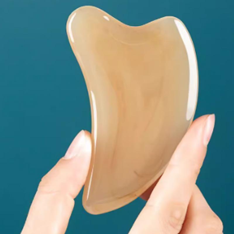 Набор из 2-х предметов: доска для соскабливания из бычьего рога, косметическая доска для лица, массажная палочка для глаз и сухожилий, косметическая палочка