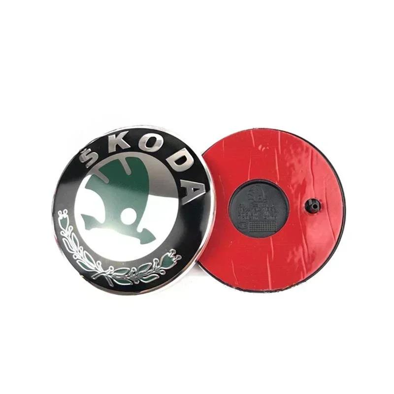 WBWO5 Trunk Sticker 80mm 90mm for Skoda Superb Rapid Scala Karoq Kamiq Kodiaq Yeti Octavia Fabia Vision Decals Car Front Rear Emblem