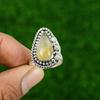 925 Sterling Silver Natural Golden Rutile Sister Statement Promise Birthday Ring